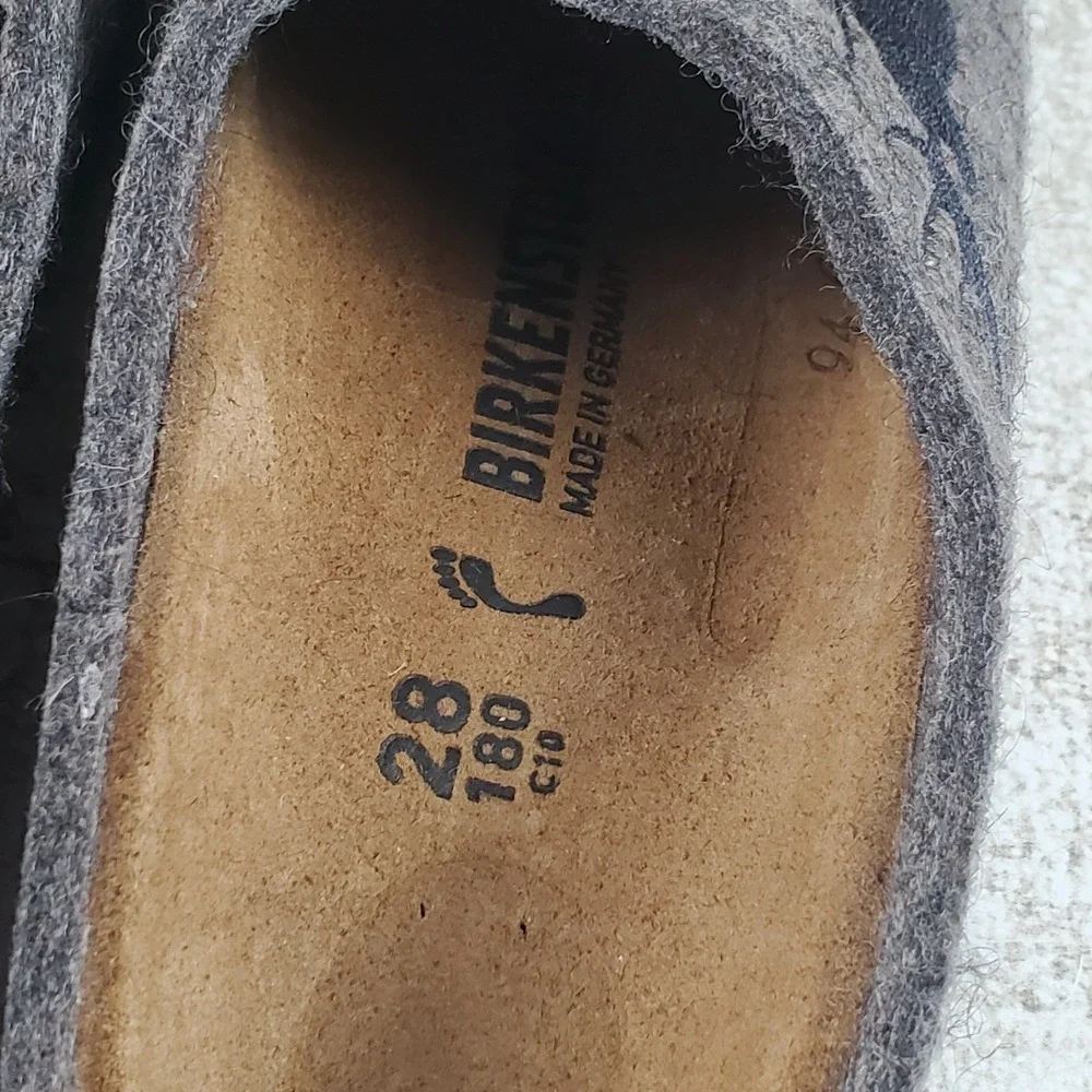 Birkenstock Kaprun Kids Clogs Sz 10 Gray Elk Wool Narrow Slip On Slippers‎